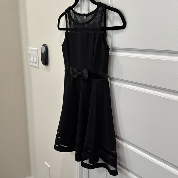 Calvin Klein Girls Black Dress Party Wedding Holiday, Bow, size 8 Fancy Formal - Picture 6 of 11